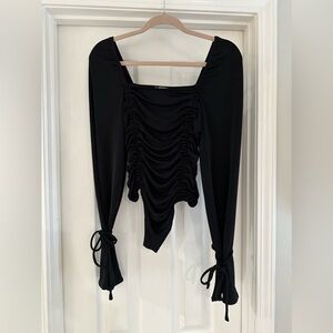 Free people Black long sleeve bodysuit